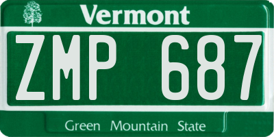 VT license plate ZMP687