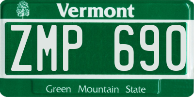 VT license plate ZMP690
