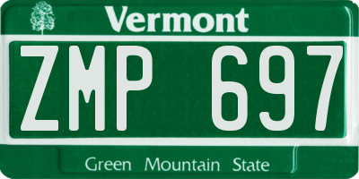 VT license plate ZMP697