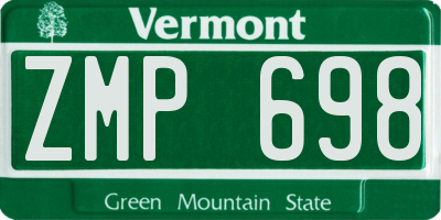 VT license plate ZMP698