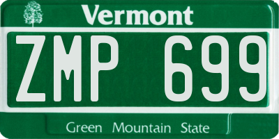 VT license plate ZMP699