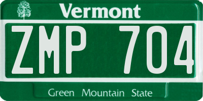VT license plate ZMP704