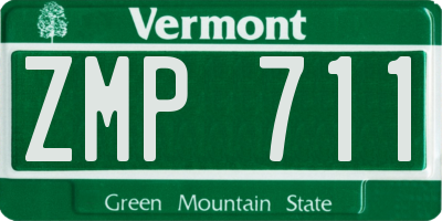 VT license plate ZMP711