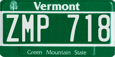 VT license plate ZMP718