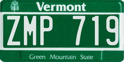 VT license plate ZMP719