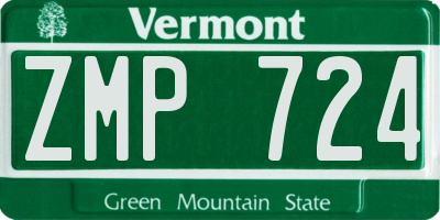VT license plate ZMP724