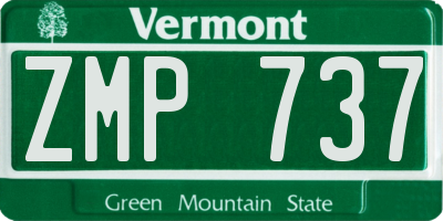 VT license plate ZMP737