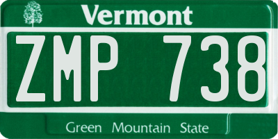 VT license plate ZMP738