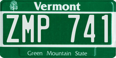 VT license plate ZMP741