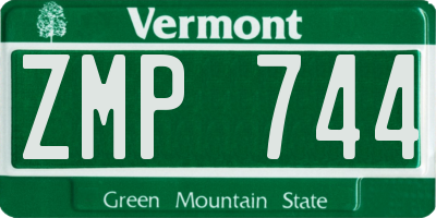 VT license plate ZMP744