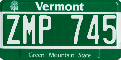 VT license plate ZMP745