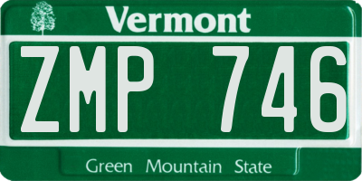 VT license plate ZMP746