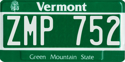 VT license plate ZMP752