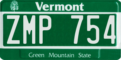 VT license plate ZMP754