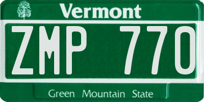 VT license plate ZMP770