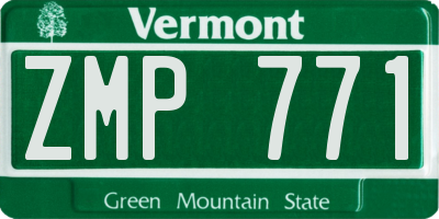 VT license plate ZMP771