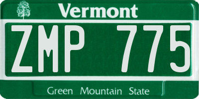VT license plate ZMP775