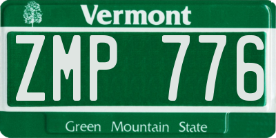 VT license plate ZMP776