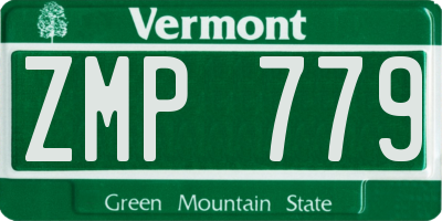 VT license plate ZMP779