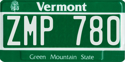 VT license plate ZMP780