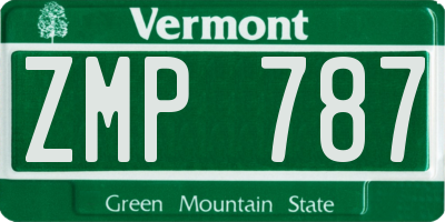 VT license plate ZMP787