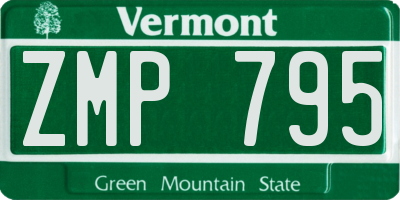 VT license plate ZMP795