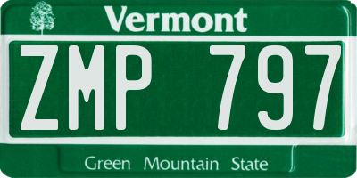 VT license plate ZMP797