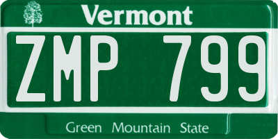 VT license plate ZMP799