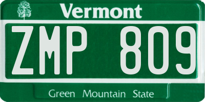 VT license plate ZMP809