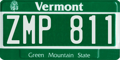 VT license plate ZMP811