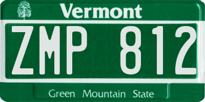 VT license plate ZMP812