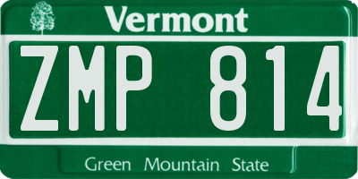 VT license plate ZMP814