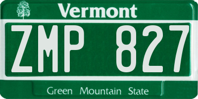 VT license plate ZMP827