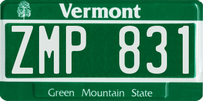 VT license plate ZMP831