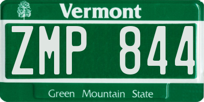 VT license plate ZMP844