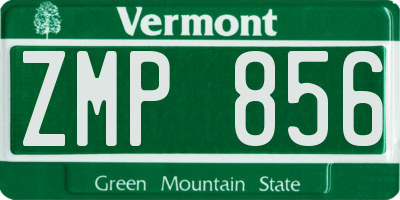 VT license plate ZMP856
