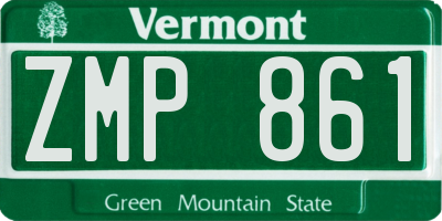 VT license plate ZMP861