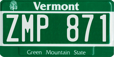 VT license plate ZMP871