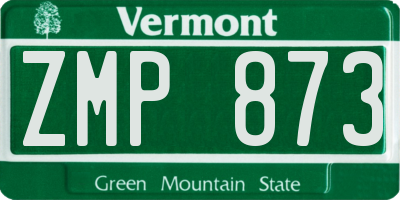 VT license plate ZMP873