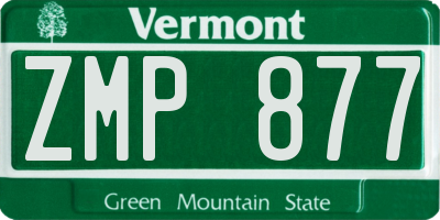 VT license plate ZMP877