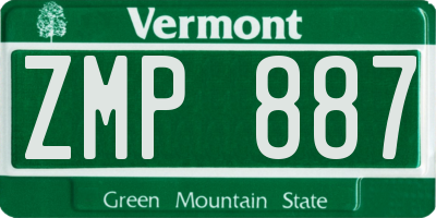 VT license plate ZMP887