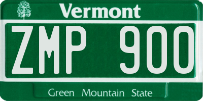 VT license plate ZMP900