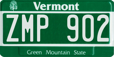 VT license plate ZMP902