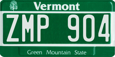 VT license plate ZMP904