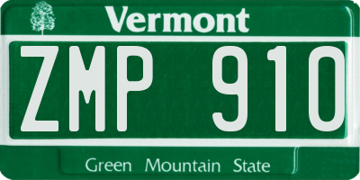 VT license plate ZMP910