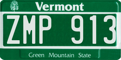 VT license plate ZMP913