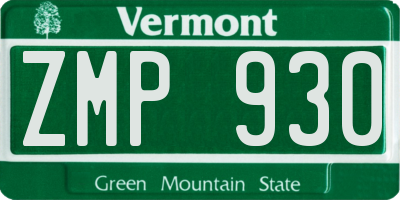 VT license plate ZMP930