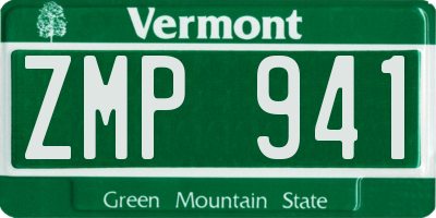 VT license plate ZMP941
