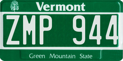VT license plate ZMP944