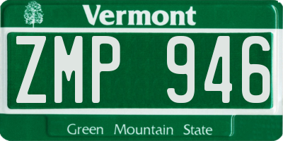 VT license plate ZMP946